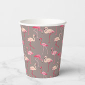 Gobelets En Papier Flamants roses rétro (Verso)