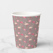 Gobelets En Papier Flamants roses rétro (Recto)