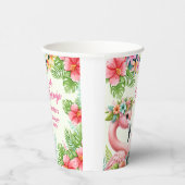 Gobelets En Papier Flamingle Girl Flamant rose rose papier d'annivers (Droite)