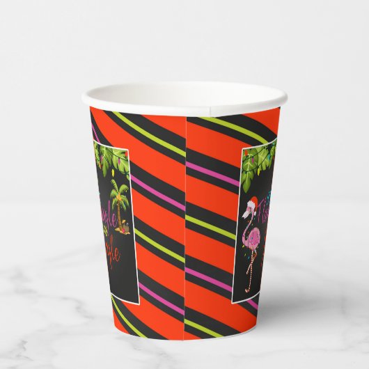 Gobelets En Papier Flamingle & Jingle Christmas Party tasses en papie (Droite)