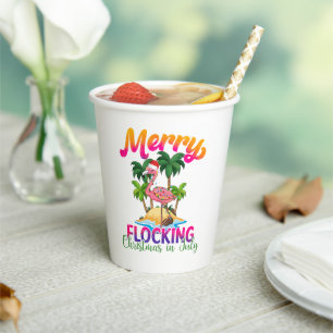 Gobelets En Papier Flamingo Christmas Tropical Flamingo