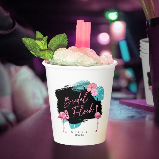 Gobelets En Papier Flamingo Demoiselle d'Honneur Trousseau de Mariée 