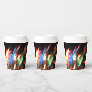 Gobelets En Papier Flammes colorées Halloween élégant