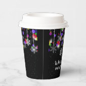 Gobelets En Papier Flammes de neige de Noël en noir (Droite)