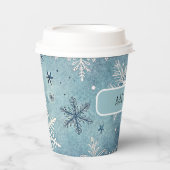 Gobelets En Papier Flammes de neige d'hiver Noël (Recto)