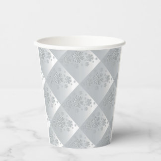 Gobelets En Papier Flammes de neige en gris et blanc*