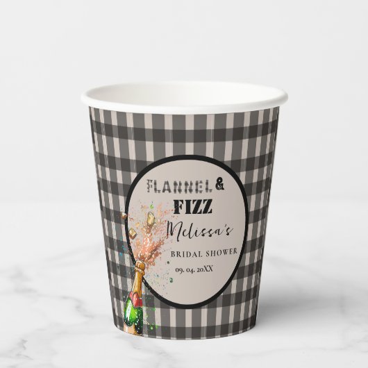 Gobelets En Papier Flannel & fizz hiver noir & blanc douche nuptiale (Verso)