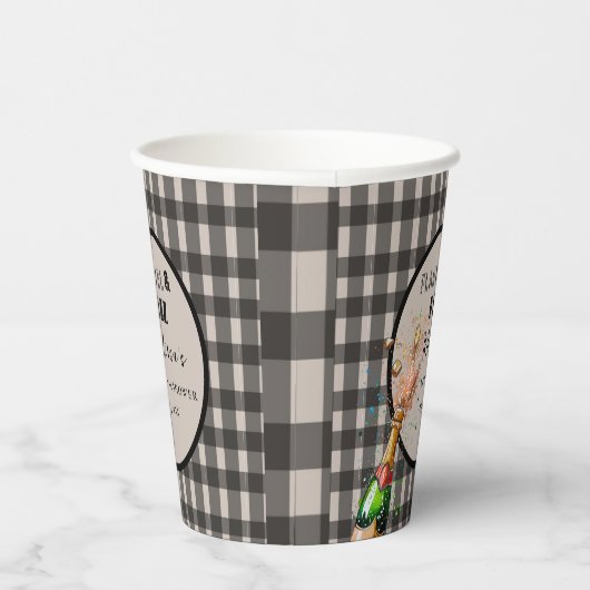 Gobelets En Papier Flannel & fizz hiver noir & blanc douche nuptiale (Droite)