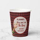 Gobelets En Papier Flannel Fling avant l'anneau   carreau rouge célib (Verso)