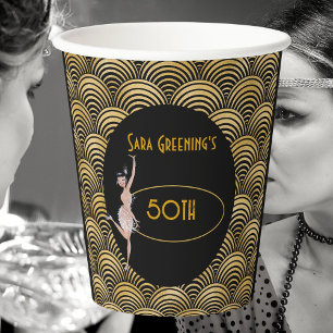 Gobelets En Papier Flapper des années 20 Années 20 Grande Gatsby 1920