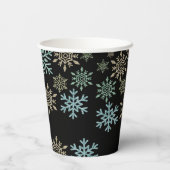 Gobelets En Papier Flèche de neige Noël Vert or (Verso)