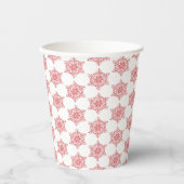 Gobelets En Papier Flèche de neige rouge hiver (Recto)