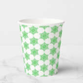 Gobelets En Papier Flèche de neige verte d'hiver (Recto)