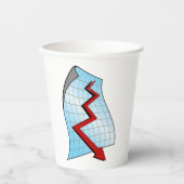 Gobelets En Papier Flèche rouge du graphique descendant (Recto)