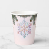 Gobelets En Papier Flèches de neige violette d'hiver moderne Baby sho (Recto)