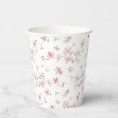 Gobelets En Papier Fleur Aquarelle rose doux (Verso)