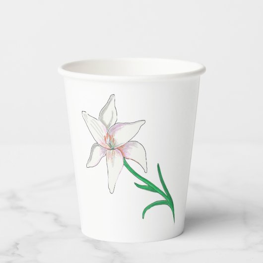 Gobelets En Papier Fleur blanche (Verso)