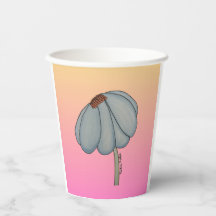 Fleur bleue sur fond rose
