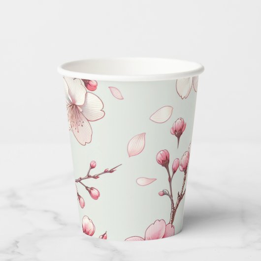 Gobelets En Papier Fleur de cerise (Verso)