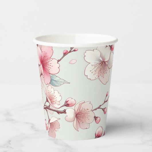 Gobelets En Papier Fleur de cerise (Gauche)