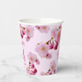 Gobelets En Papier Fleur de cerisier Branches rose 60e anniversaire (Gauche)
