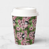 Gobelets En Papier Fleur de cerisiers et poulets verts (Droite)