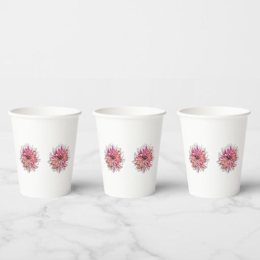 GOBELETS EN PAPIER FLEUR DE DAHLIA (Multi)