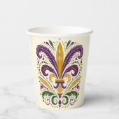 Gobelets En Papier Fleur de lis jaune et vert violet (Verso)