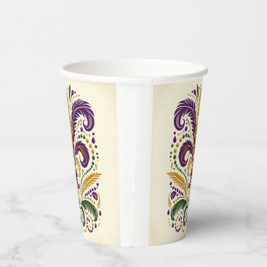 Gobelets En Papier Fleur de lis jaune et vert violet (Droite)