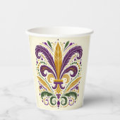 Gobelets En Papier Fleur de lis jaune et vert violet (Recto)