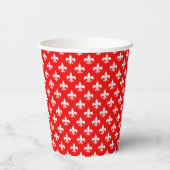 Gobelets En Papier Fleur de lis rouge blanc (Verso)