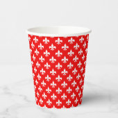 Gobelets En Papier Fleur de lis rouge blanc (Gauche)
