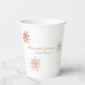 Gobelets En Papier Fleur de marguerite sauvage personnalisable et fêt (Verso)