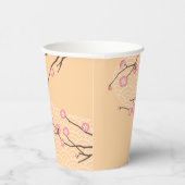 Gobelets En Papier Fleur de prune rose sur jaune (Droite)