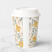 Gobelets En Papier Fleur d'Hibiscus jaune dessinée à la main (Gauche)