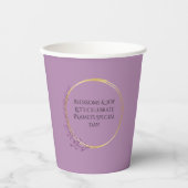 Gobelets En Papier Fleur d'or Fleur d'anniversaire (Recto)