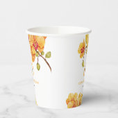 Gobelets En Papier Fleur d'orchidée jaune Anniversaire botanique (Gauche)