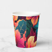 Gobelets En Papier Fleur hawaïenne motif tropical fleuri lumineux (Droite)