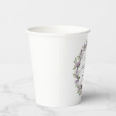 Gobelets En Papier Fleur Lilac violette personnalisée 21e anniversair (Droite)