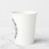 Gobelets En Papier Fleur Lilac violette personnalisée 25e anniversair (Gauche)