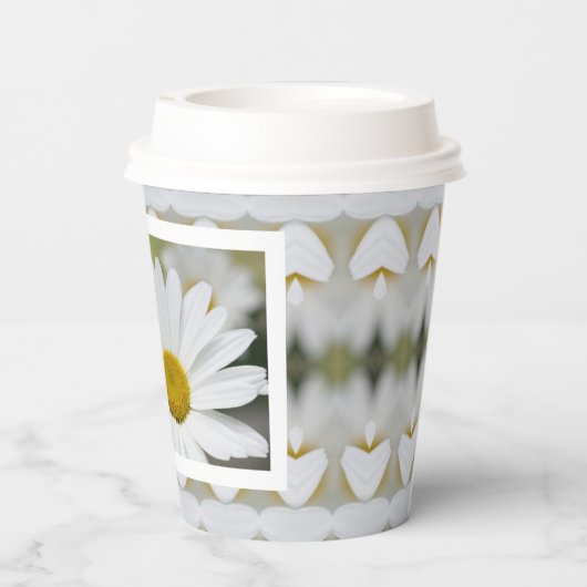 Gobelets En Papier Fleur marguerite avec Motif (Verso)