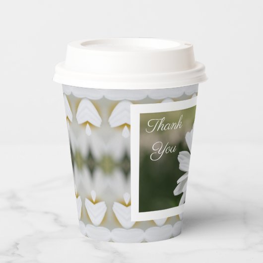 Gobelets En Papier Fleur marguerite avec Motif (Recto)