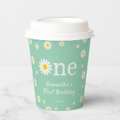 Gobelets En Papier Fleur marguerite Chamomile Élégante verte Annivers (Recto)