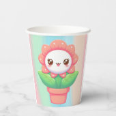 Gobelets En Papier Fleur mignonne, capricieuse en pot (Verso)