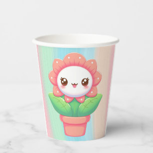Gobelets En Papier Fleur mignonne, capricieuse en pot