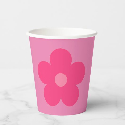Gobelets En Papier Fleur rose (Recto)