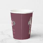 Gobelets En Papier Fleur rose Gros 17e anniversaire fille photo Colla (Droite)