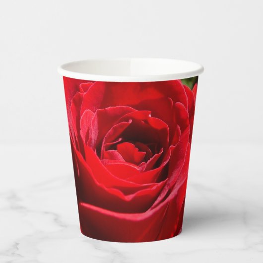 Gobelets En Papier Fleur rose rouge vif Belle florale (Gauche)