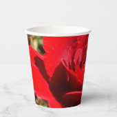 Gobelets En Papier Fleur rose rouge vif Belle florale (Recto)