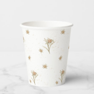 Gobelets En Papier Fleur sauvage alpin Edelweiss